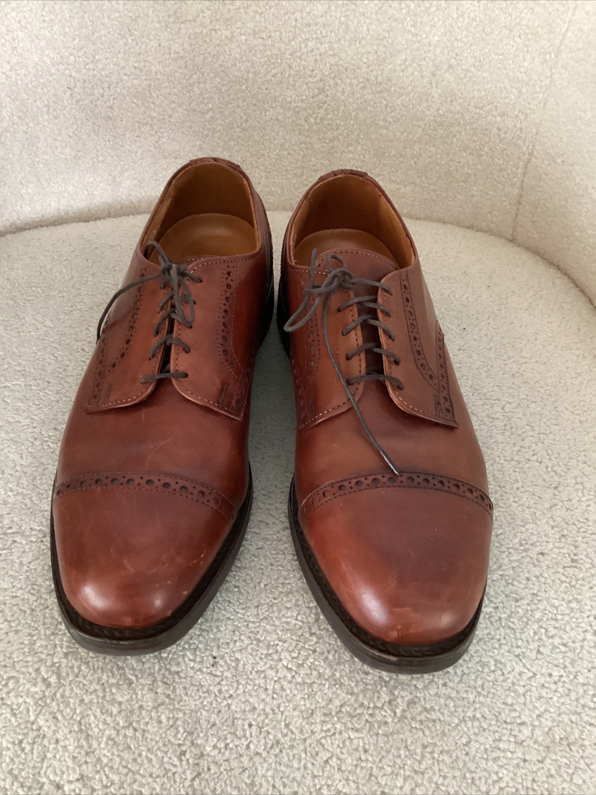 SAOLA Scarpe Oxford Allen Edmonds Benton in pelle punta di cappello marrone peperoncino stile 8 5 D 3458