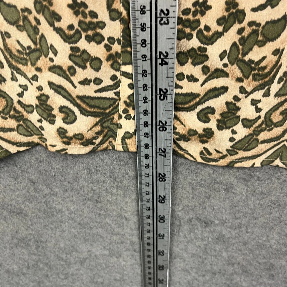 Blusa Hobbs Feminina Reino Unido 16 Bege 100% Seda Top Padrão Abstrato Camisa Manga Longa - Imagem 3 de 4