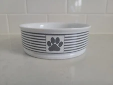 Ceramic Pet Bowl, 5 7/8" x2", Bone Dry Paw & Patch, New!