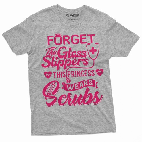 Women's Unisex Nurse shirt Nurses day Funny Tee Shirt this princess wears scrubs - Picture 5 of 8