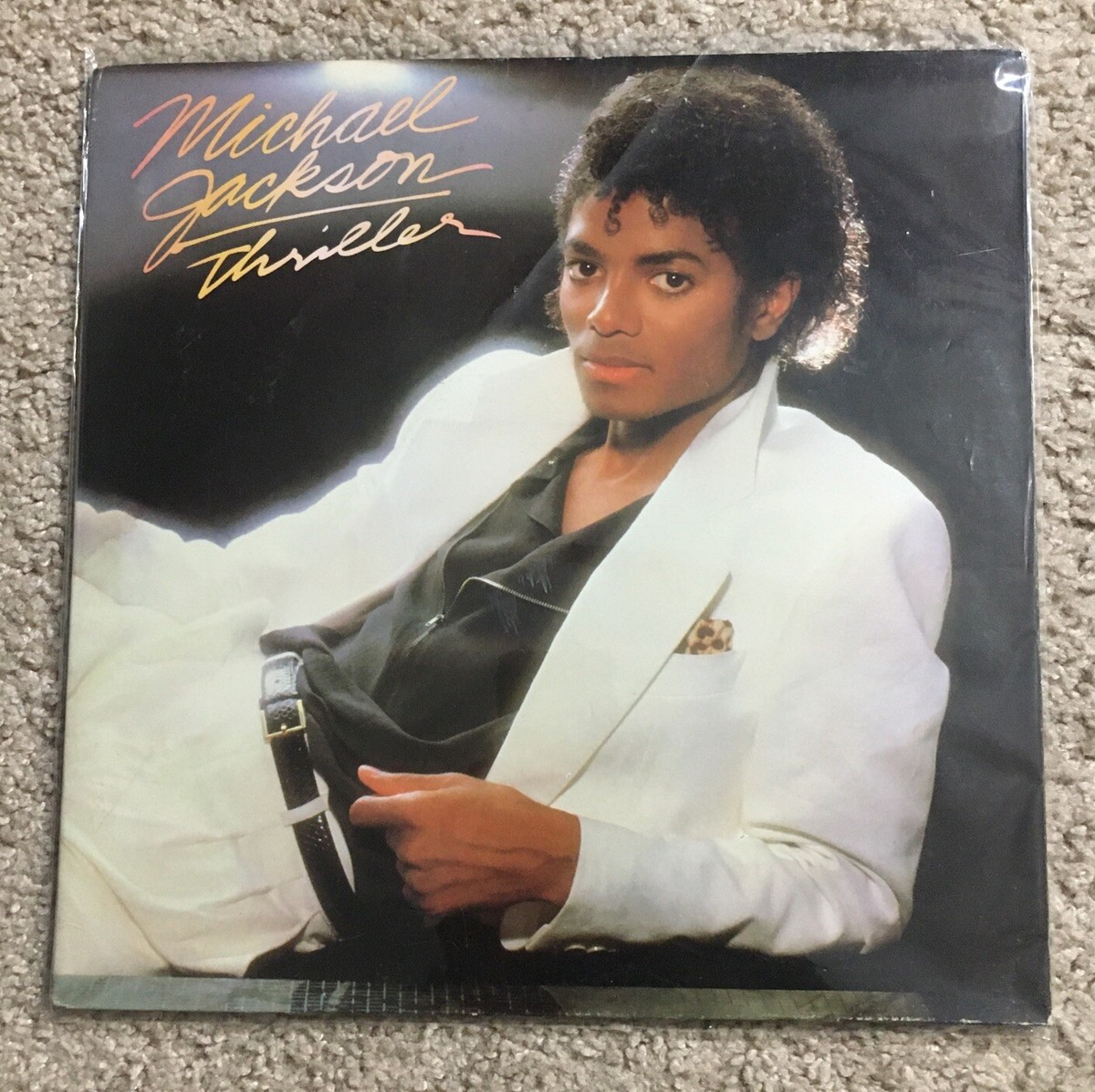 MICHAEL JACKSON THRILLER - RARE BACK COVER ERROR VINYL RECORD QE