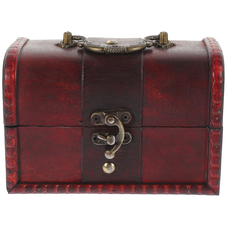Retro Trinket Case Jewelry Container Pirate Treasure Chest Vintage