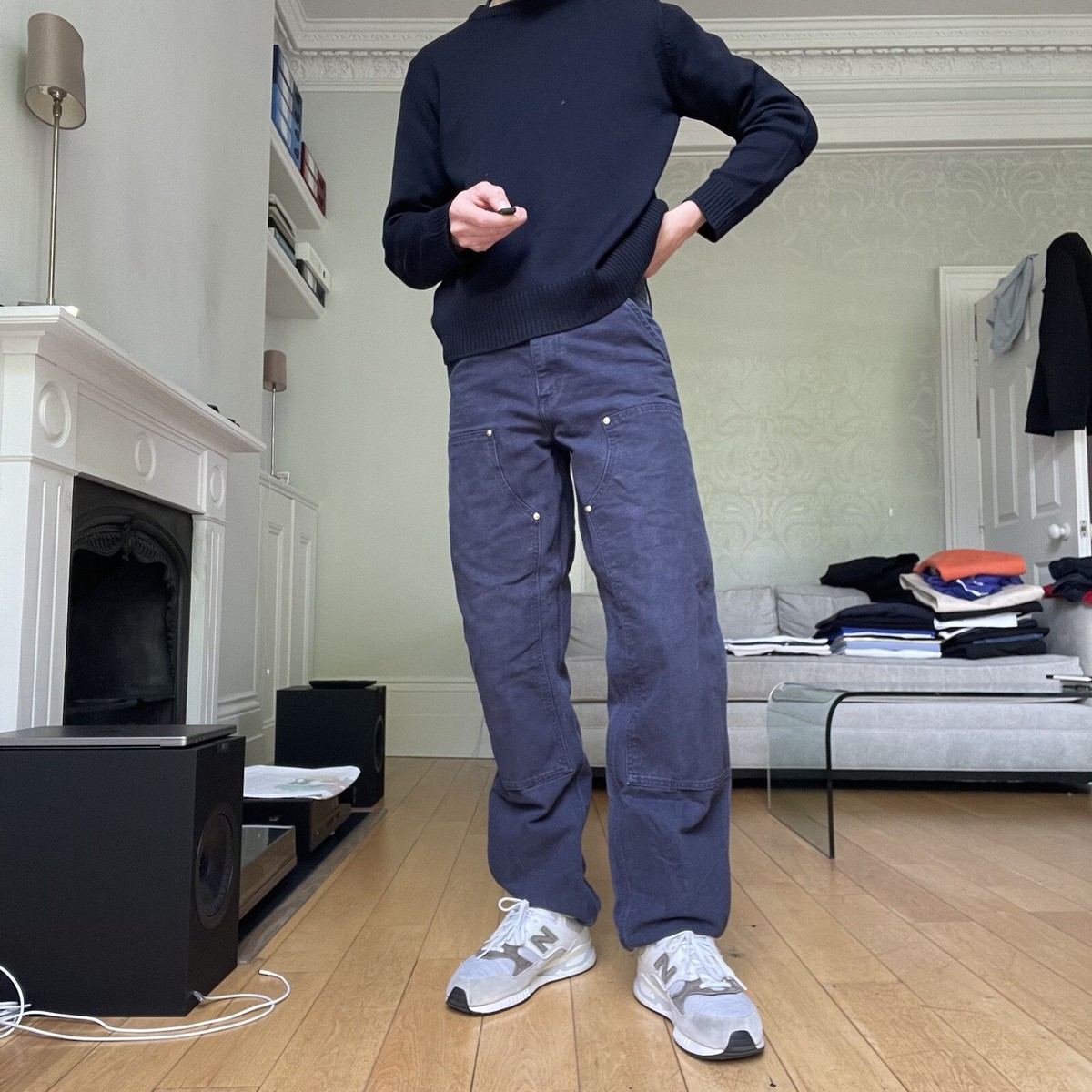 Carhartt WIP Double Knee Pant in Navy, 28” Waist | eBay UK