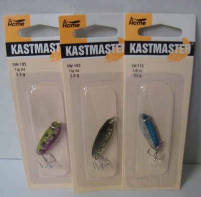 Kastmaster SW105 1/8oz 3 Lure Assortment 1/wm, 1/bkt, 1/chnb