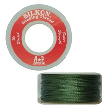 Silkon Bead Stringing Cord Size #2 Jade Green 20 yd spool. Made in Switzerland