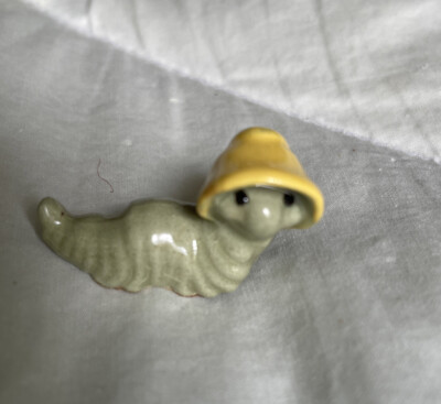 Vintage Hagen Renaker Lady Worm or Catepillar in Bonnet 1” Ceramic