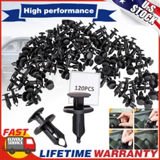 120Pc 8mm Clips for Hole Plastic Rivets Retainer Fender Bumper Push Pin Fastener