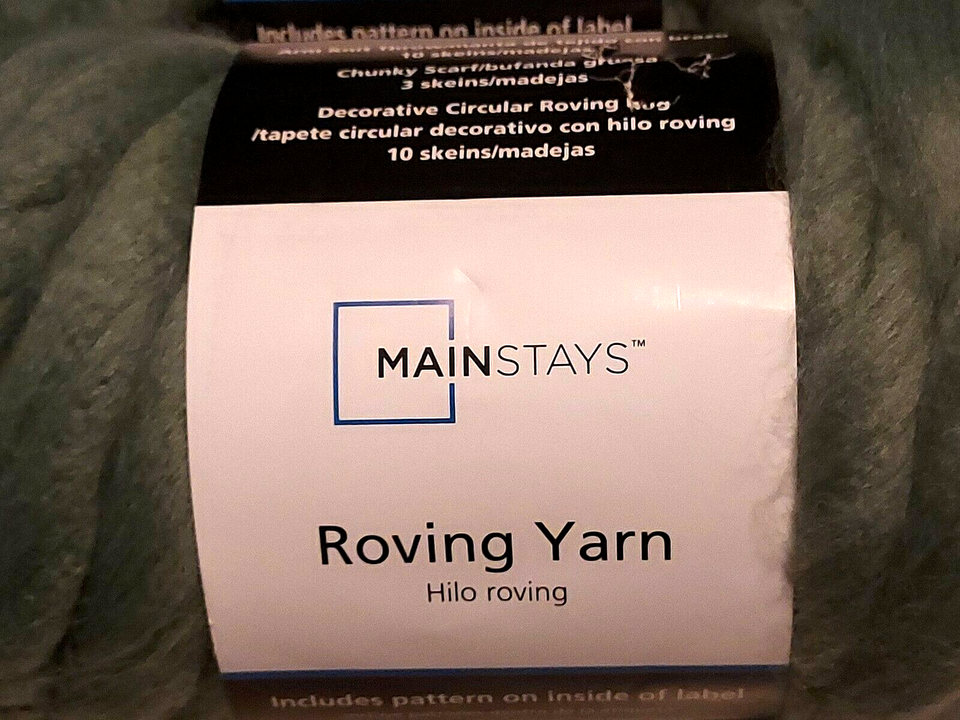 Mainstays Hilo Roving Yarn Green Sage 100% Acrylic 26 yd. ea Lot of 2 ...