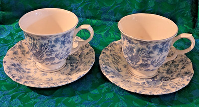 2 Nikko Tea Roses Pattern Footed Cups with Saucers Made in Japan Selling 2 Sets