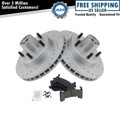 Performance Brake Rotor Drilled Slotted Coated & Ceramic Pad Front Kit