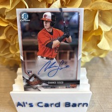 Chance Sisco 2018 Bowman Chrome RC Rookie On Card Auto Orioles Signed #CRA-CS. rookie card picture