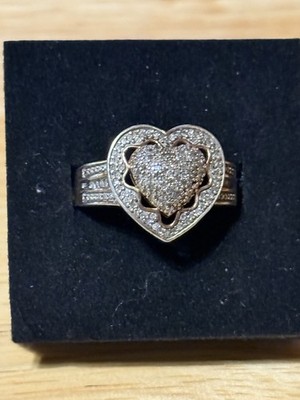 Puffed Heart Halo 924 & Rose Gold Pave  & Channel Set Diamond Ring Gr.10,5
