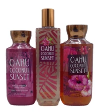 3 PC Bath & Body Works OAHU COCONUT SUNSET BODY MIST GEL LOTION SEALED