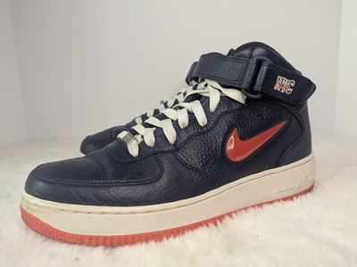 Nike Air Force 1 Mid Black Red Leather Sneakers Men Size9 Classic AF1 Used Retro
