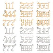 2 Colors Number 1 9 Pendants Stainless Steel Linking Charms Lucky Number Spor...