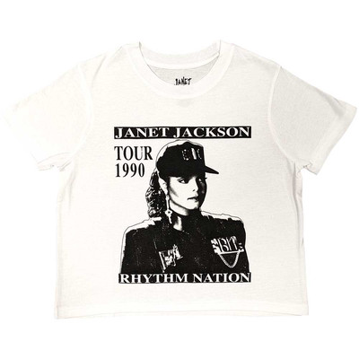 Ladies Janet Jackson Rhythm Nation Crop Top offiziell Frauen T-Shirt Damen