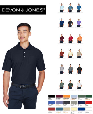 Devon & Jones DG150P Men's DRYTEC20 Performance Pocket Polo