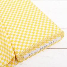 Threadart Cotton Quilting Fabric By The Yard - Confetti Brights - Yellow Check