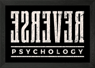 Reverse Psychology Geschenk PS gerahmtes Wandbild Poster Leinwanddruck Bild