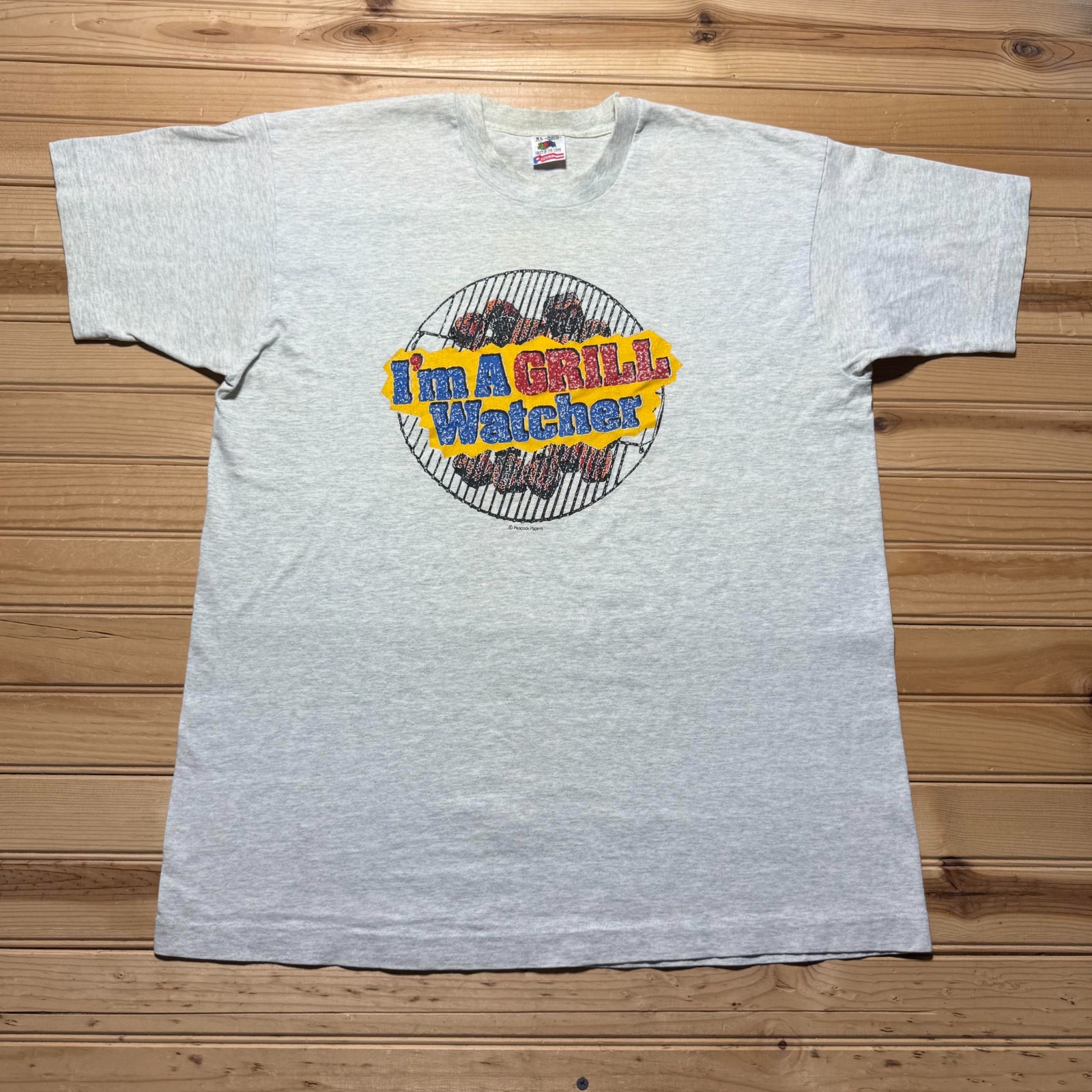 Vintage 90s I'm A Grill Watcher Single Stitch Graphic Heather Funny Shirt USA XL