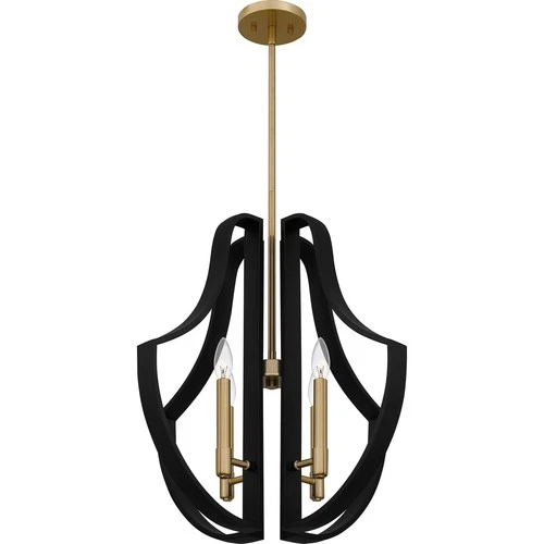 Matte Black Four Light Pendant from the Quoizel Pendant Collection - Picture 4 of 6