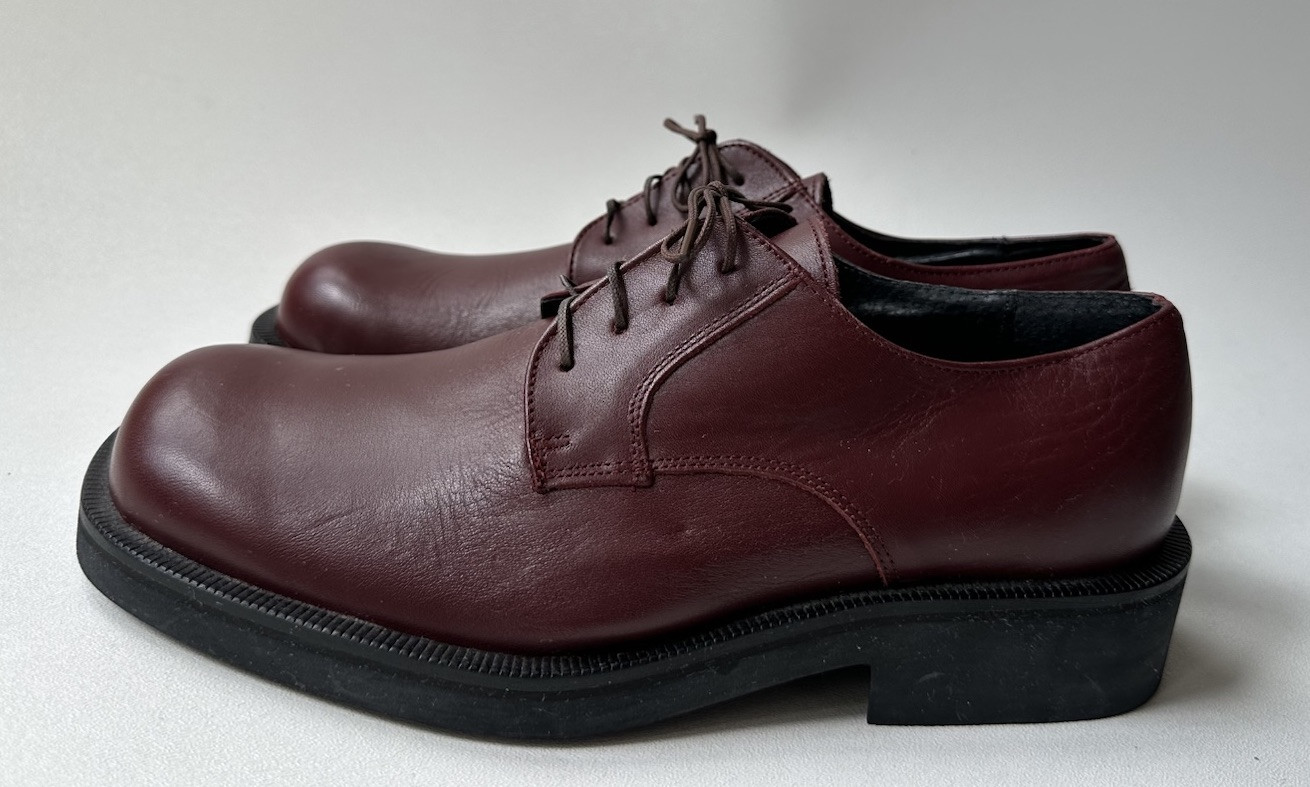 SAOLA DKNY Scarpe da uomo in pelle bordeaux punta liscia Made in Spain taglia US 8 M39