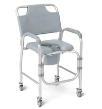 Drive Medical Lightweight Portable Shower Chair Commode with Casters G1-502PWX1