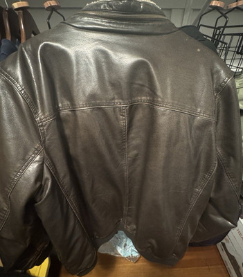 Levi Strauss & Co. Men s Brown Leather Bomber Jacket Shearling Lined 2XLT