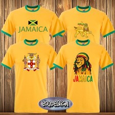 Jamaica Trikot Shirt Jamaika T-Shirt Rasta Flagge Löwe Lion Rastafari S-3XL