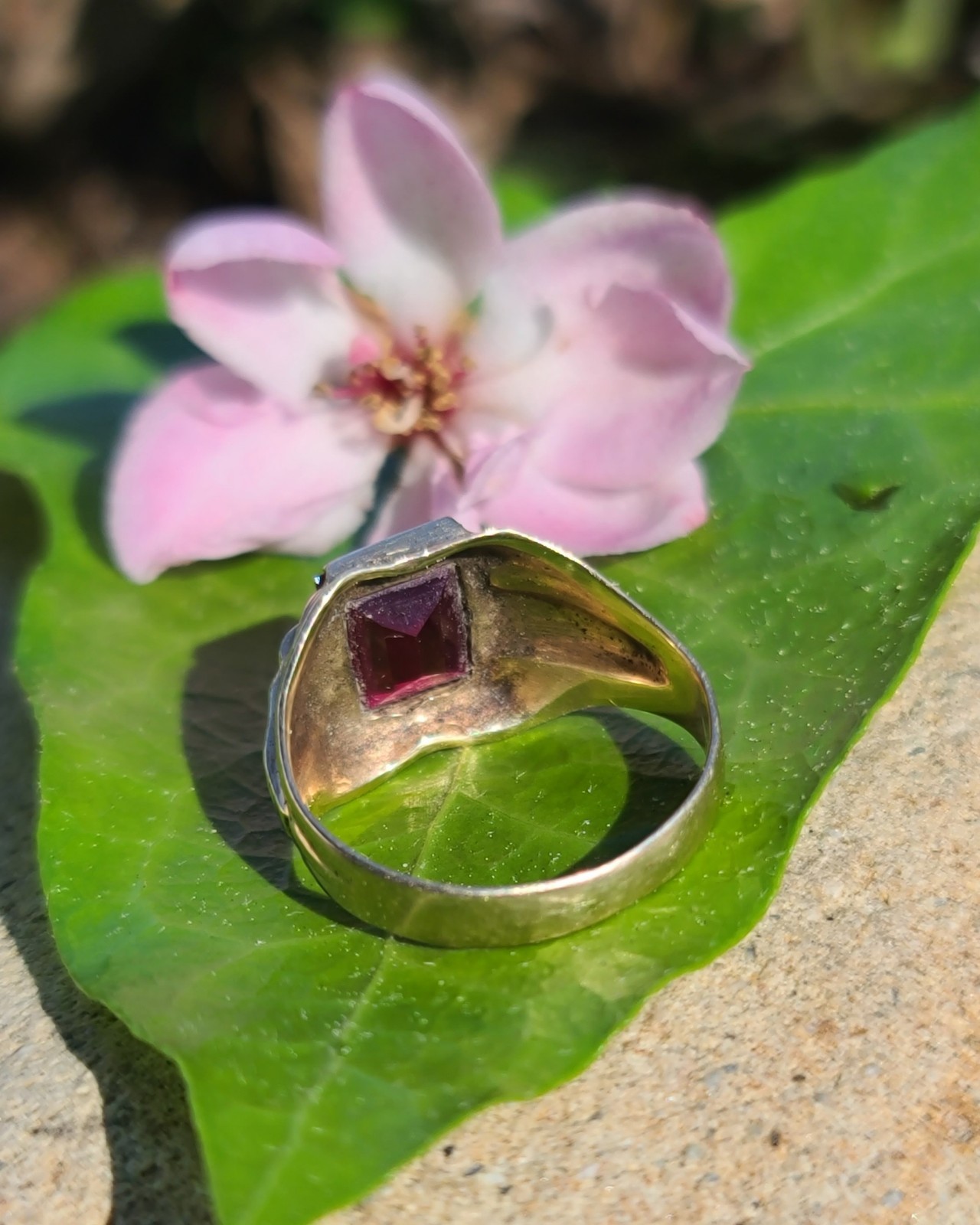 Vintage 10k Solid Yellow Gold Red Ruby Ring 4.75s… - image 13