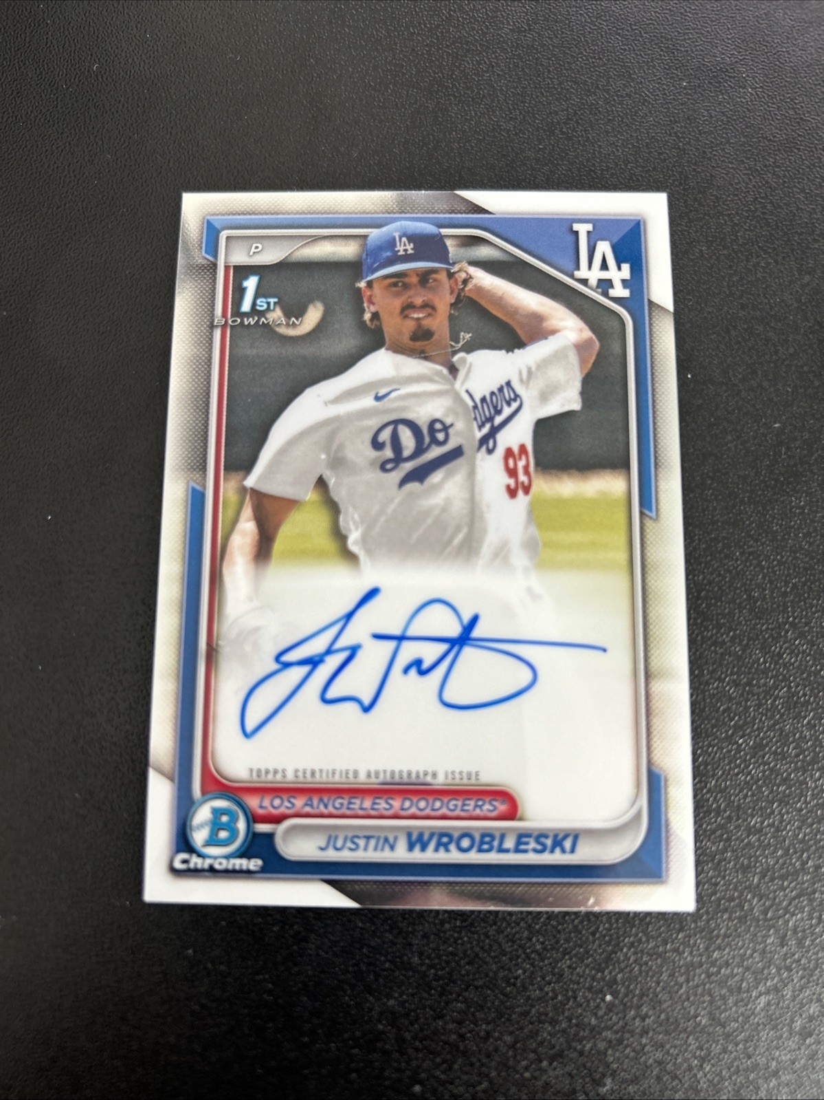 2024 BOWMAN CHROME JUSTIN WROBLESKI ON CARD AUTO 1ST Bowman DODGERS