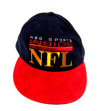Vintage HBO Sports Hat Snapback Cap Mens Blue Red Inside The NFL 90s USA Made