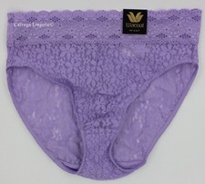 NWT Wacoal 870305 "Halo Lace" Hi-Cut Brief Stretch Lace Panty, Purple Rose 516