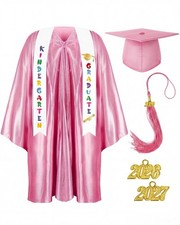 2026 Preschool Kindergarten Graduation Cap Gown Tassel Set with Charm Stole Gift