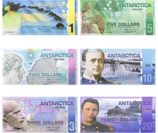 🇦🇶Antarctica Banknotes (6 Pieces) *$1,2,3,5,10,20* UNC Dollars