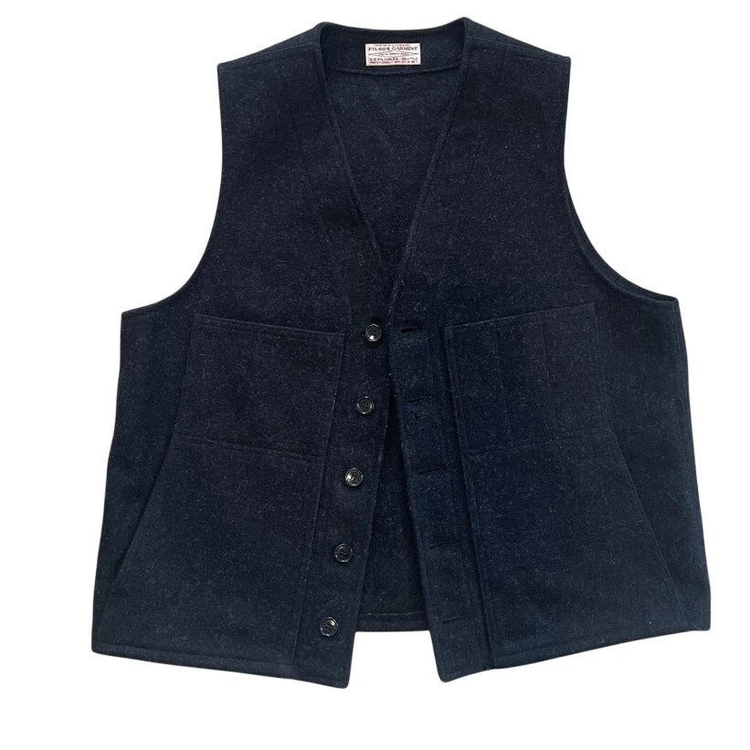 READ VTG Filson Mackinaw Wool Vest Style 20 GRAY Size 40 AS-IS Cutter 70s/80s