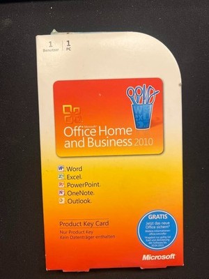 Microsoft Office Home & Business 2010 Produkt Key Card