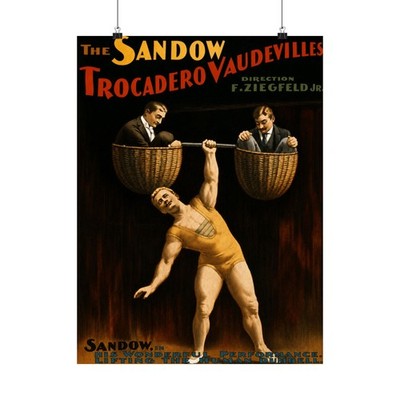 1894 Eugen Sandow Strongman Print: Old School Gym Bodybuilding Poster (Giclee
