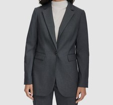 Calvin Klein Women's Gray Pinstripe One-Button Blazer Jacket Size 2