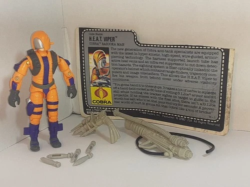 Vintage V1 GI G.I. Joe Cobra H.E.A.T. Viper 1989 W / File Card Hasbro ARAH