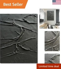 40x28 Fade-Resistant Hand-Painted Black Minimalist Oil Painting for Any Room