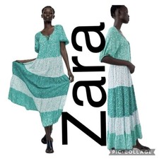 (B4) Zara Women Long Dress With Panels And Floral Print Sizes XS(1), S(1)(NWT)