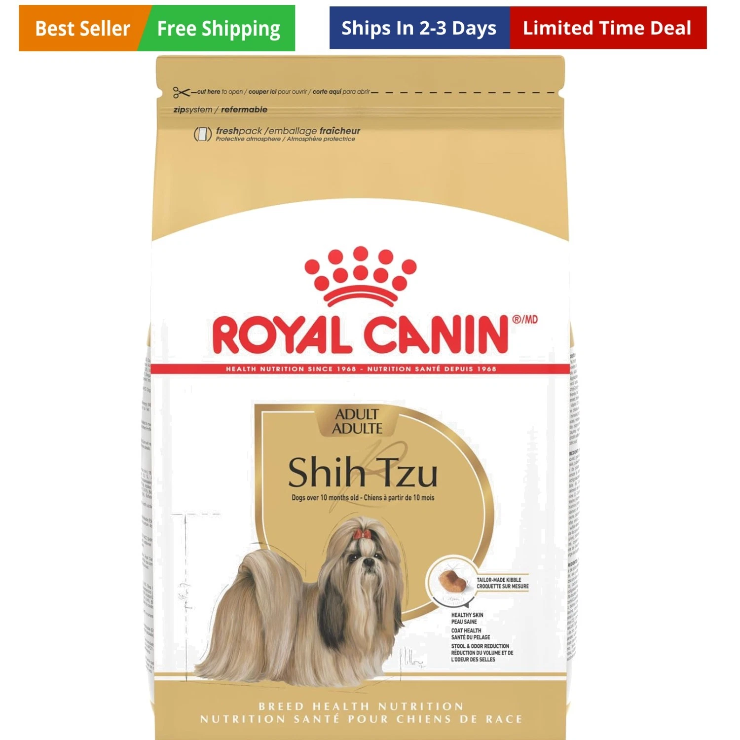 Breed Health Nutrition Shih Tzu Adult Dry Dog Food, 10 lb Bag