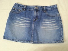 Aeropostale Denim Mini Jean Skirt Short Womens 9/10 Y2K 31"W 100 Cotton