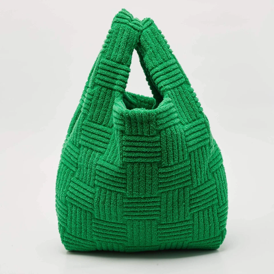 Bottega Veneta Green Intreccio Jacquard Terry Cloth Tote - Image 4 of 4