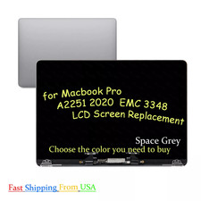 NEW LCD Screen Display Assembly for MacBook Pro 13" A2251 2020 EMC 3348 Gray