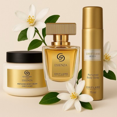 Oriflame Giordani Gold Essenza - Damen Parfum Set + Creme + Spray