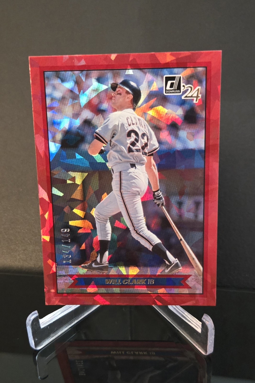 #'d/149 🔥 WILL CLARK 2024 Panini Donruss Action All-Stars Red Cracked Ice No. 4