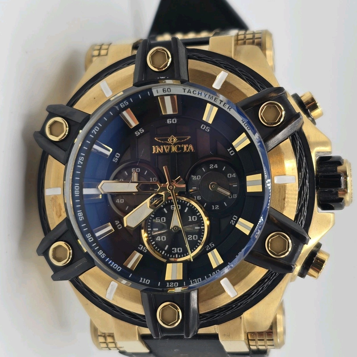 Invicta Men's Bolt Chronograph Watch 35548 52mm Gold Black | eBay