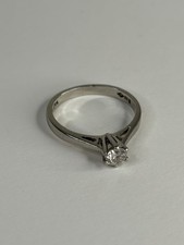 Platinum 0.25ct Diamond Solitaire Ring Size L 4.3g Great Condition